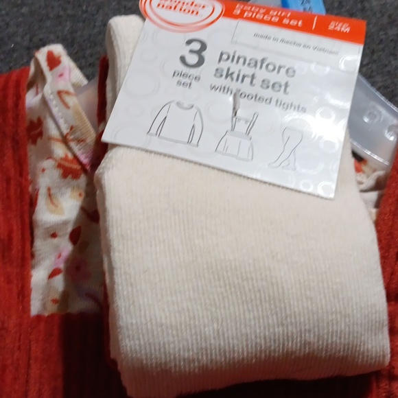 ☘️ NWT Wonder Nation 3pc Pinafore Skirt Set - Picture 2 of 6